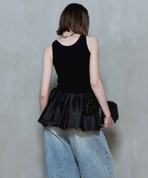 MAISON SPECIAL タンクトップ ノースリーブ Satin Combination