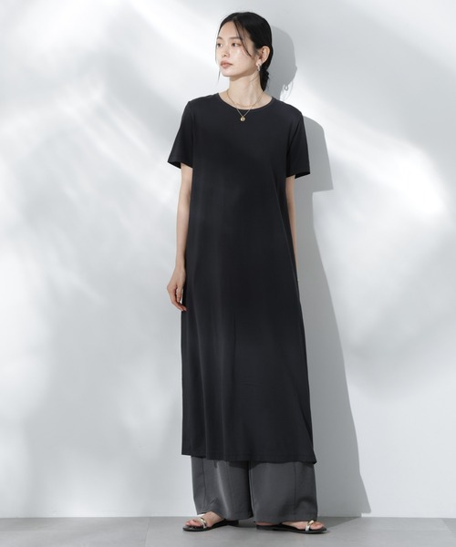 uvカット ワンピース Anti Soaked(R) 汗染み防止フレアワンピースの画像