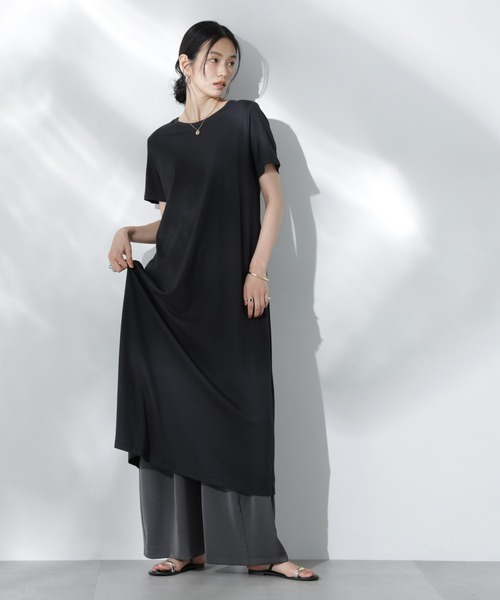 uvカット ワンピース Anti Soaked(R) 汗染み防止フレアワンピースの画像