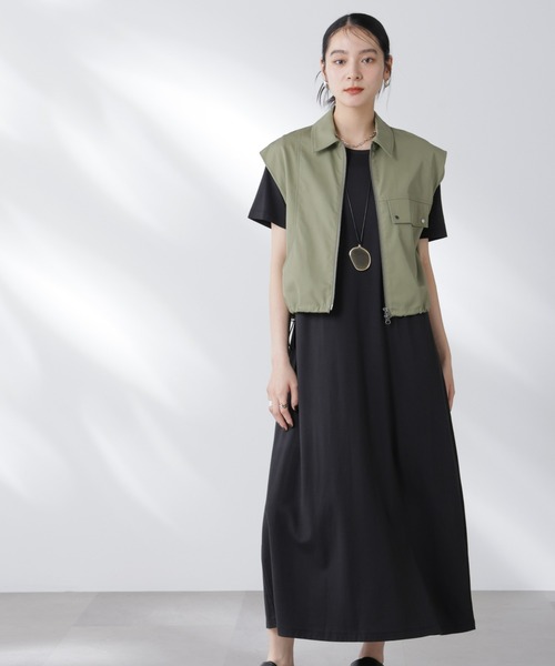 uvカット ワンピース Anti Soaked(R) 汗染み防止フレアワンピースの画像