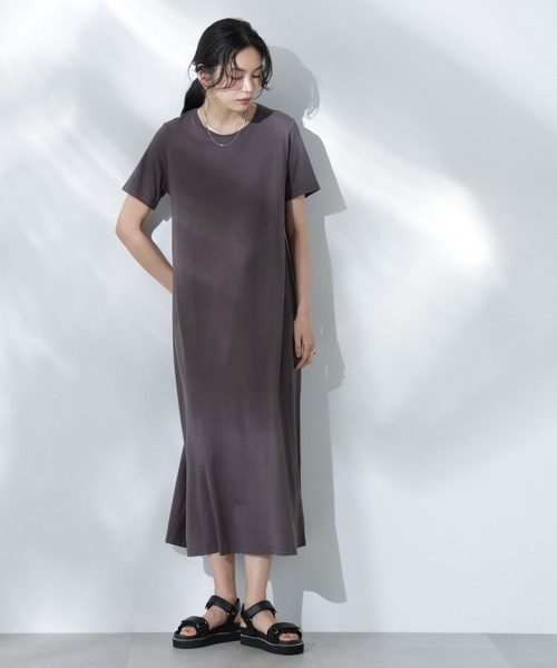 uvカット ワンピース Anti Soaked(R) 汗染み防止フレアワンピースの画像