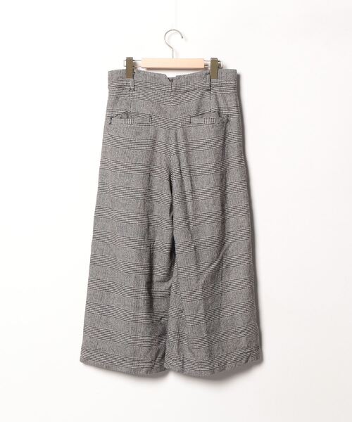 「CLOTH&CROSS」 チェック柄クロップドパンツ 1 グレー レディース_画像2