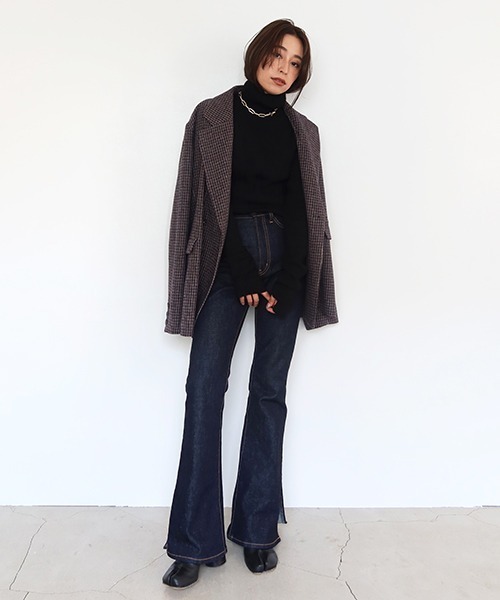 「CREDONA」 タートルネックニット FREE ブルー レディース_画像7