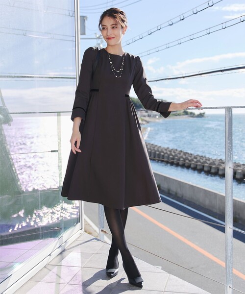 「Tiaclasse」 長袖ワンピース M グレー系その他 レディース_画像3