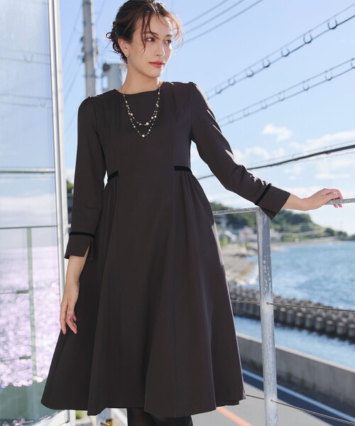 「Tiaclasse」 長袖ワンピース M グレー系その他 レディース_画像4