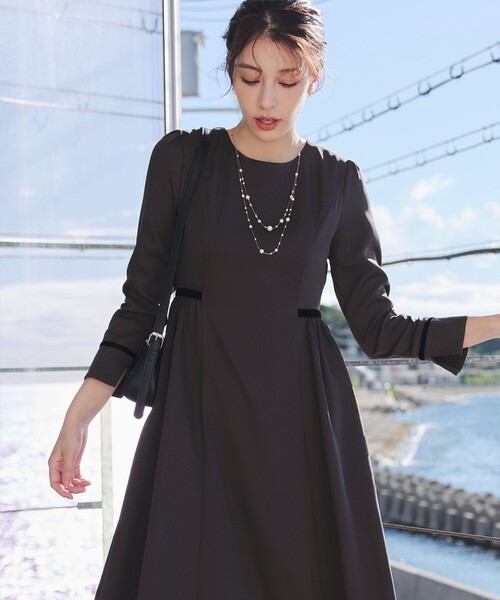 「Tiaclasse」 長袖ワンピース M グレー系その他 レディース_画像5