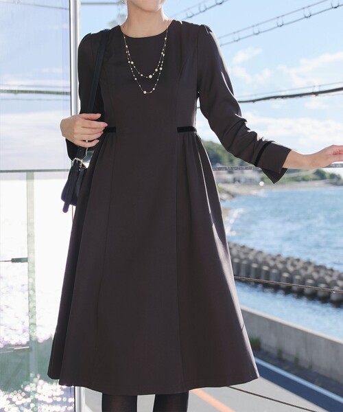 「Tiaclasse」 長袖ワンピース M グレー系その他 レディース_画像8