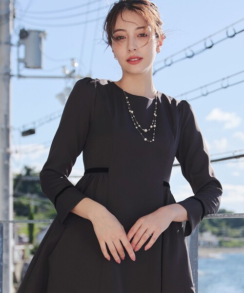 「Tiaclasse」 長袖ワンピース M グレー系その他 レディース_画像9