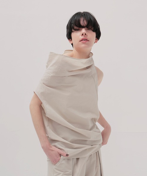 ブラウス シャツ asymmetric big collar pullover(アシンメトリービッグカラープルオーバー) レディース