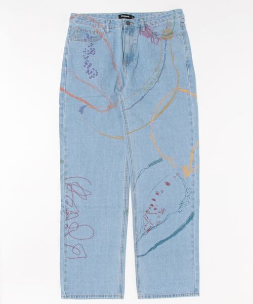 Desigual（デシグアル） ジーンズ アートライン刺繍デニムパンツ