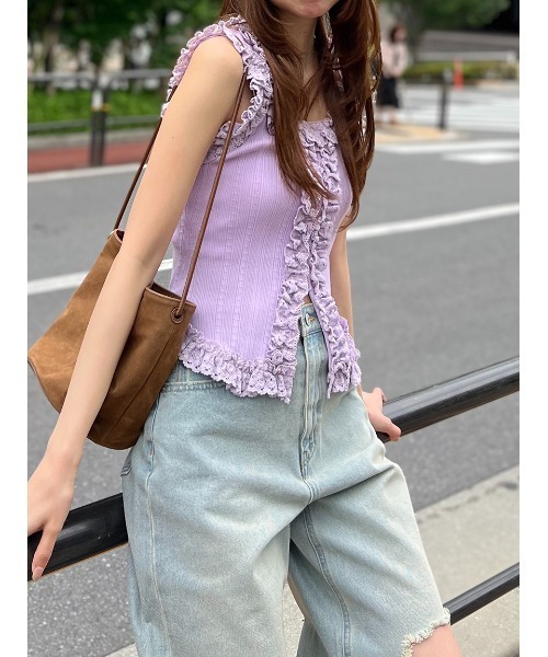 SNIDEL ニット セーター レースニットプルオーバー レディース