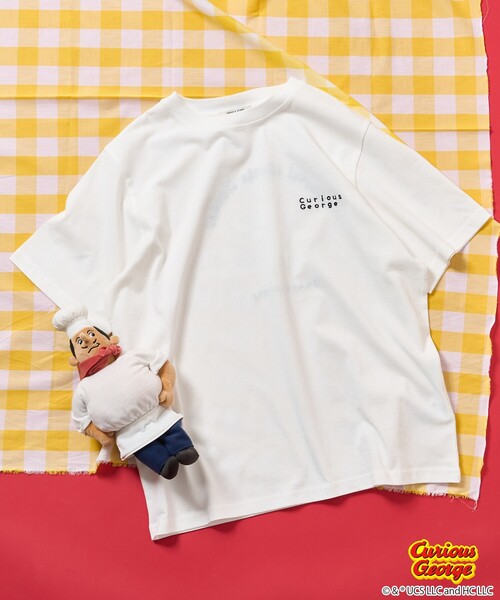 tシャツ 「おさるのジョージ」 キャット ＆ ドッグ バックプリントTシャツ/ビッグシルエットTシャツ レディース FREAK'S STORE tシャツ 「おさるのジョージ」 キャット