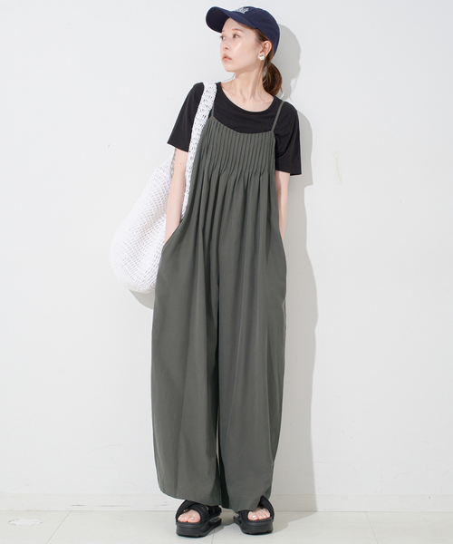 SLOBE IENA サロペット オーバーオール タックキャミサロペット