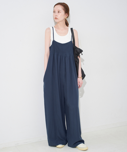 ぺこ様　スローブイエナ　サロペット SLOBE IENA サロペット オーバーオール タックキャミサロペット