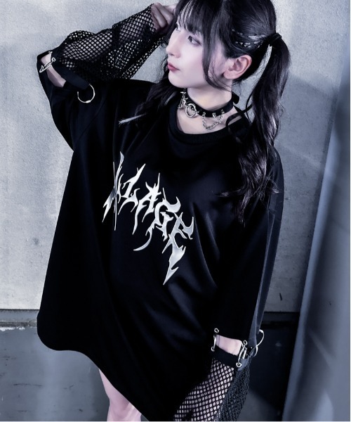 「JOHN'S CLOSET」 長袖Tシャツ LARGE ブラック メンズ