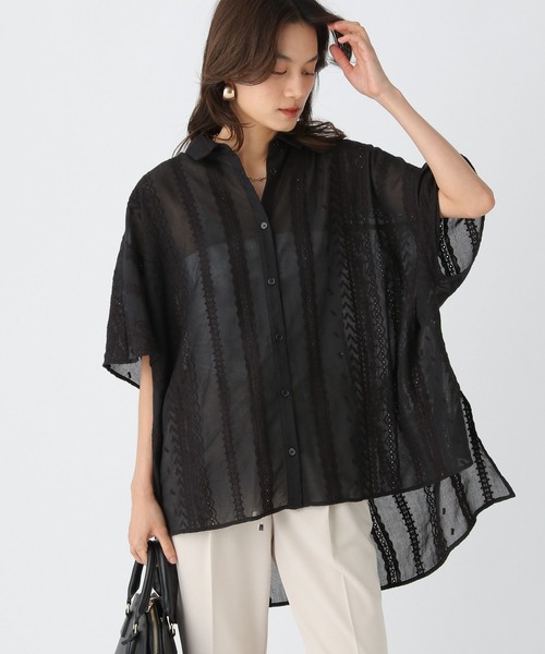 ブラウス シャツ レース刺繍チュニック/572942 レディース