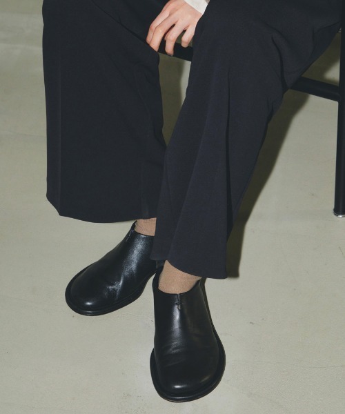 トゥデイフル レザーモカシンシューズ　37 ブラック セール】Leather Moccasin Shoes（モカシン/デッキシューズ