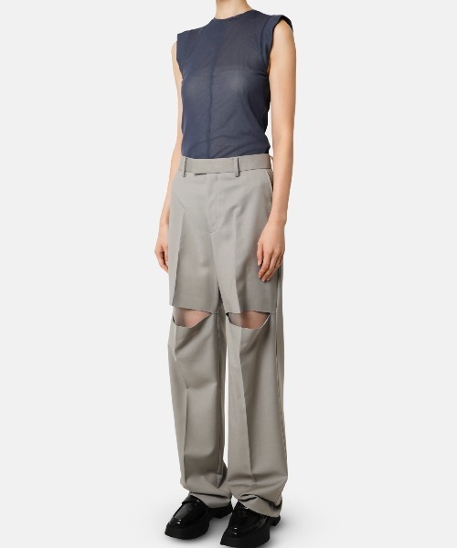 IRENE アイレネ パンツCotton Cut Out Trousers IRENENNE（アイレネ） 「iRENE」 パンツ 34 ライトグレー レディース