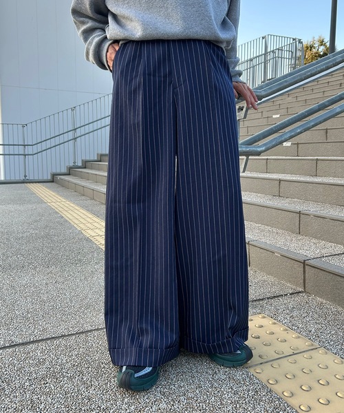 MandO（エムオー） ワイドパンツ スラックス アソートバギーロール 