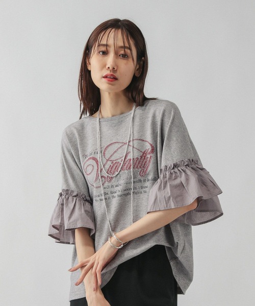tシャツ リメイク風フリルプリント7分袖/589278 レディース | GLOBAL WORK | 04