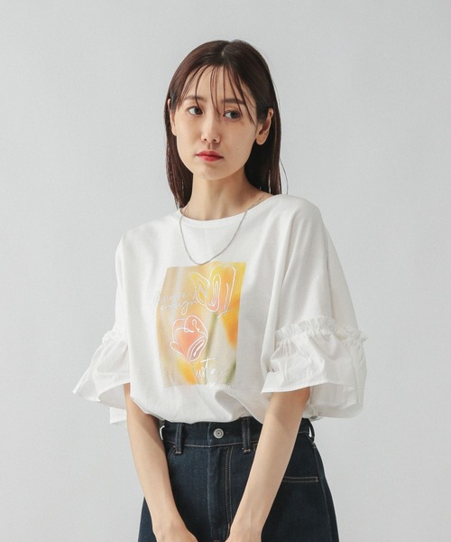 tシャツ リメイク風フリルプリント7分袖/589278 レディース | GLOBAL WORK | 13