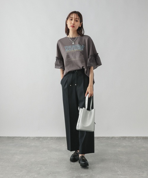 tシャツ リメイク風フリルプリント7分袖/589278 レディース | GLOBAL WORK | 19