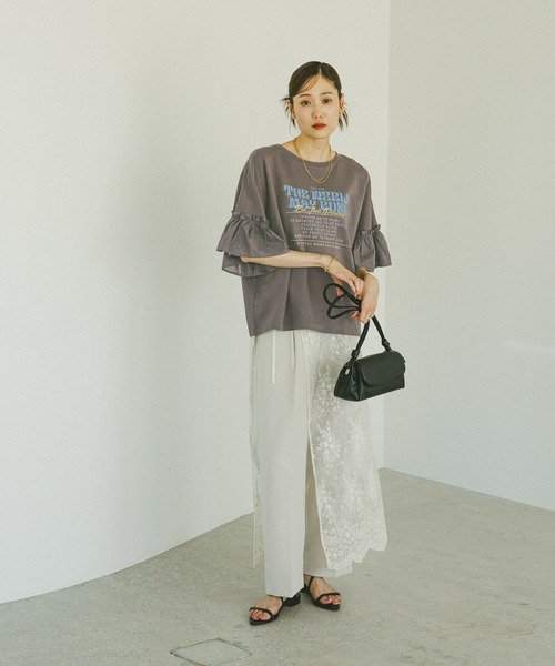 tシャツ リメイク風フリルプリント7分袖/589278 レディース | GLOBAL WORK | 05