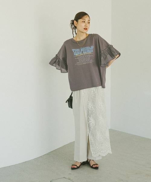 tシャツ リメイク風フリルプリント7分袖/589278 レディース | GLOBAL WORK | 06