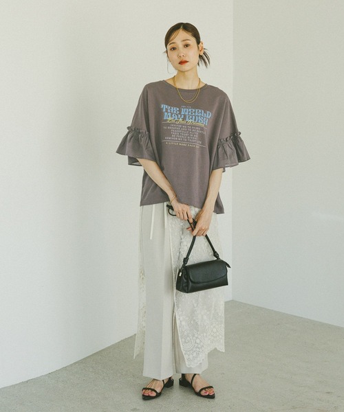 tシャツ リメイク風フリルプリント7分袖/589278 レディース | GLOBAL WORK | 07