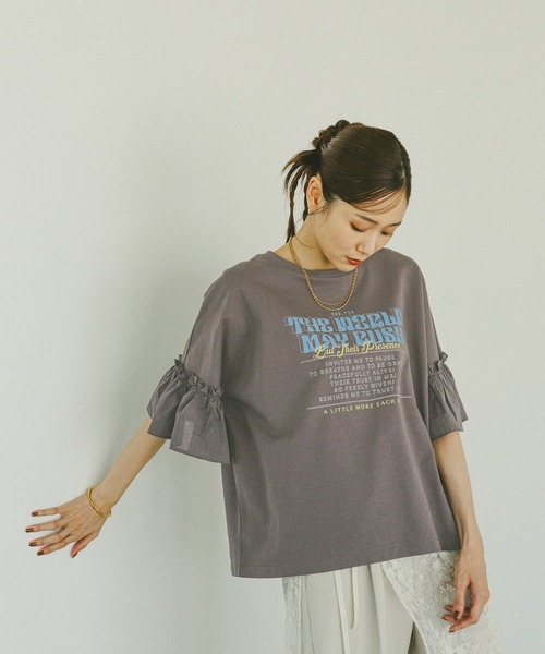 tシャツ リメイク風フリルプリント7分袖/589278 レディース | GLOBAL WORK | 09