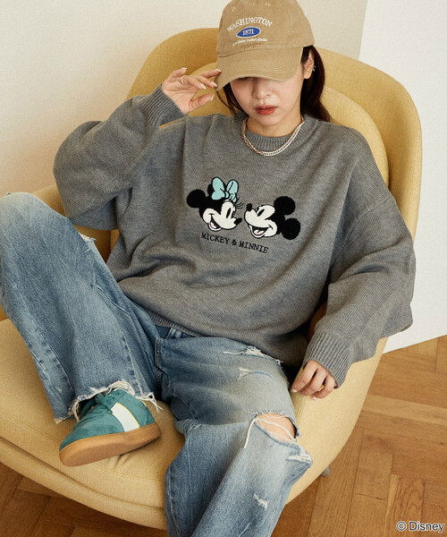 piu1uguale3⭐︎ミッキーコラボセーター美品 極美品 DJふぉい着用 1PIU1UGUALE3 ミッキー セーター ウノピュウ