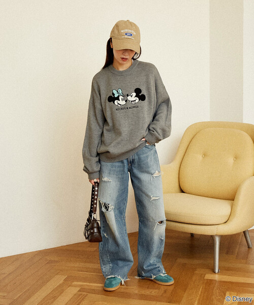 PUBLUX（パブリュクス） ニット セーター Mickey Mouse＆Minnie Mouse