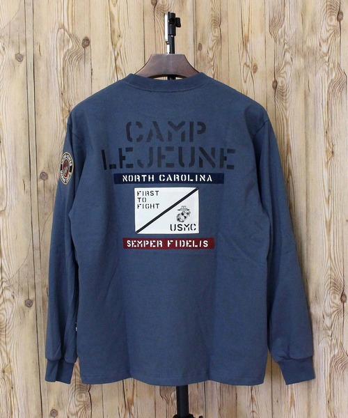AVIREX（アヴィレックス） tシャツ CAMP LEJEUNE PATCHED L/S T-SHIRT
