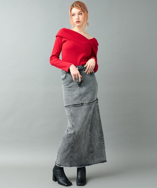 ANAP（アナップ） tシャツ 変形デザイン リブ ロングスリーブ トップス