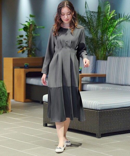 Tiaclasse ワンピース リップルコンビワンピース : ZOZOTOWN Yahoo!店