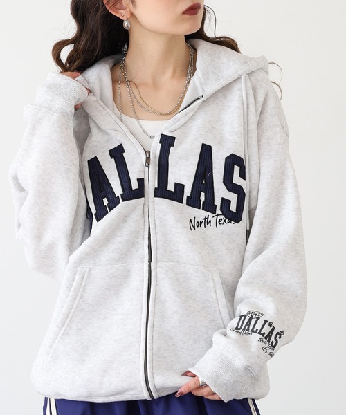 FUNALIVE（ファンアライブ） パーカー 刺繍ワッペンロゴ ワイド