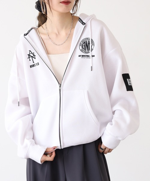 FUNALIVE（ファンアライブ） パーカー 刺繍ワッペンロゴ ワイド