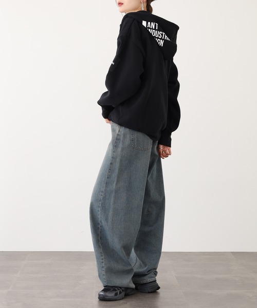 FUNALIVE（ファンアライブ） パーカー 刺繍ワッペンロゴ ワイド