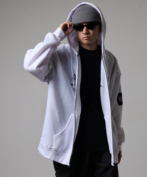 FUNALIVE（ファンアライブ） パーカー 刺繍ワッペンロゴ ワイド