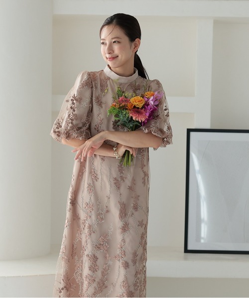 「PREFERIR」 「harmode」半袖ワンピース SMALL チャコールグレー レディース_画像3