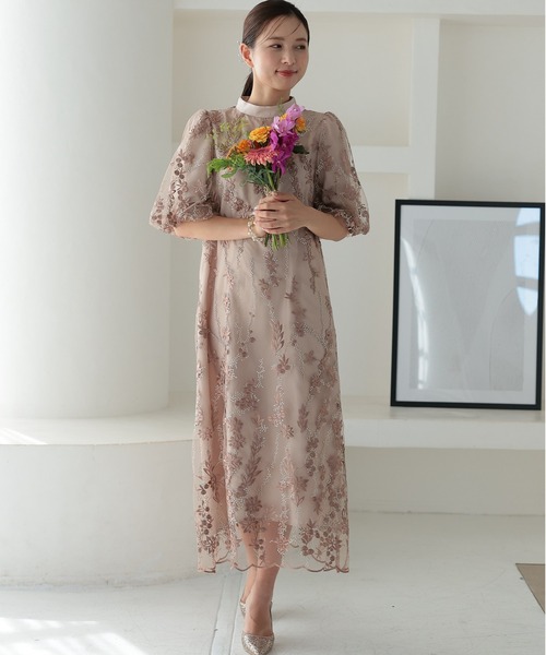 「PREFERIR」 「harmode」半袖ワンピース SMALL チャコールグレー レディース_画像4