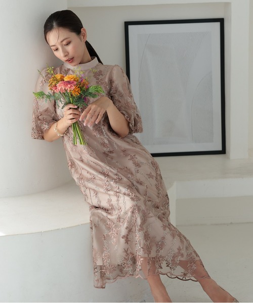 「PREFERIR」 「harmode」半袖ワンピース SMALL チャコールグレー レディース_画像8