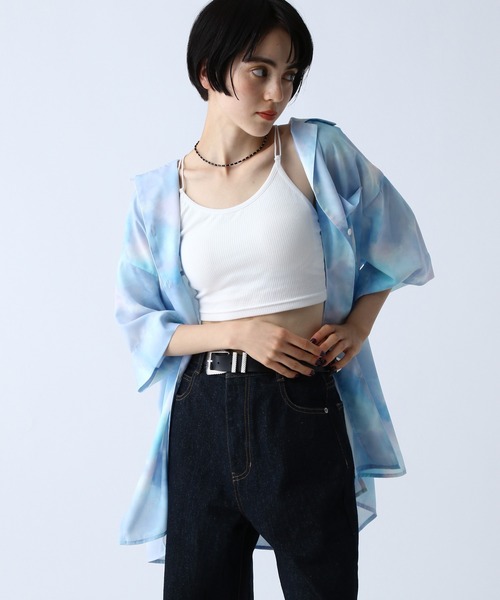 「PAGEBOY」 半袖シャツ FREE ブルー レディース_画像3