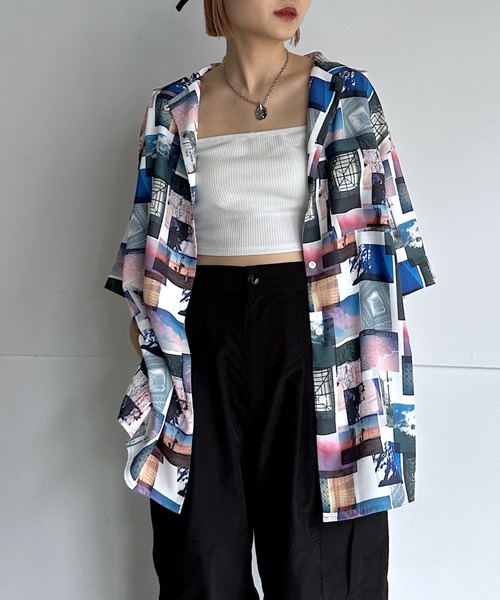 「PAGEBOY」 半袖シャツ FREE ブルー レディース_画像6