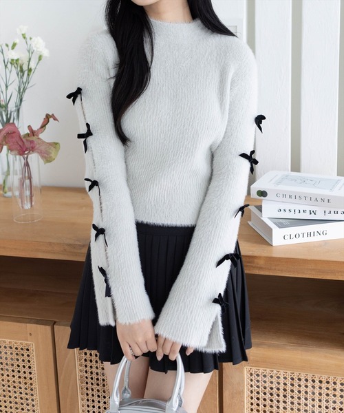 テープリボンラメフェザーニット テープリボンラメフェザーニット – pium