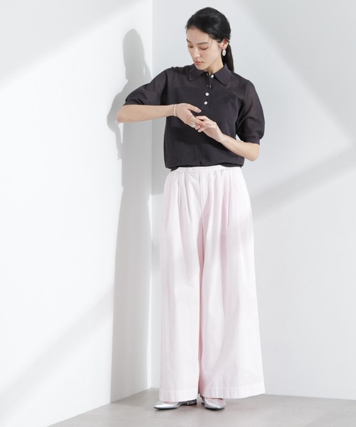 「NANO universe」 半袖ニット FREE チャコール レディース_画像3