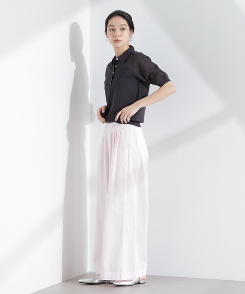 「NANO universe」 半袖ニット FREE チャコール レディース_画像4