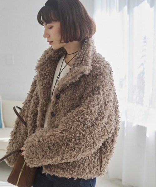 notch. プードルファージャケット/ベージュ notch.｜プードルファー