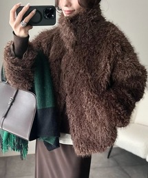 ANGIE ブルゾン アウター シャギーファーフェイクファーブルゾン