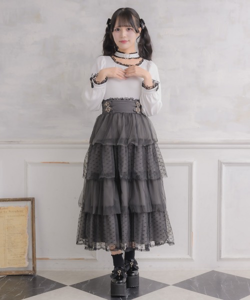 レディース ROJITA ロジータ キラキラビジューティアードスカート